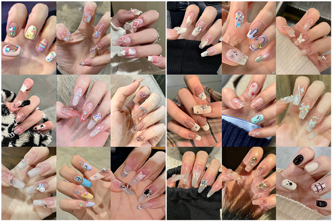 碎鉆美甲，廣西美甲網(wǎng)紅造型班收集