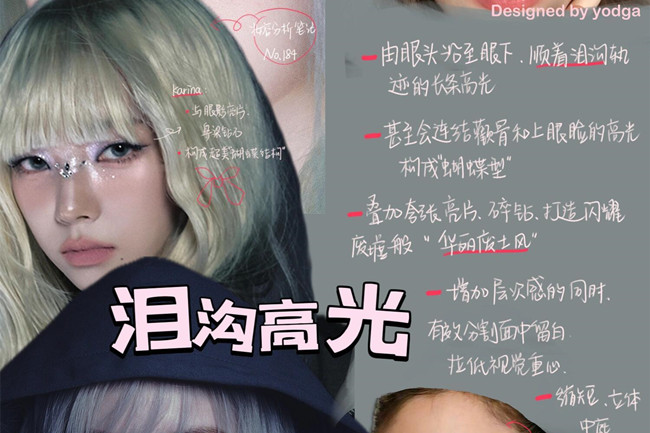 韓國蕞流行的高光打法教程，廣西彩妝美妝師分享