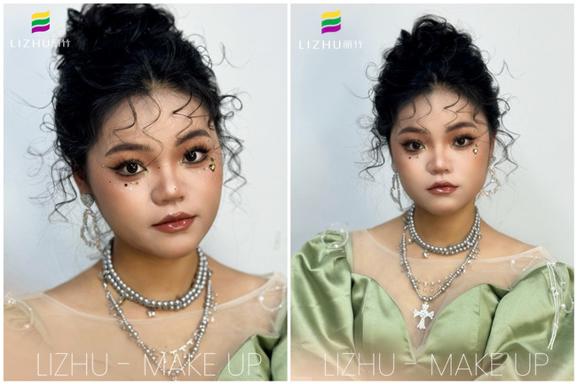 氛圍丸子頭造型，南寧寫真化妝師作品