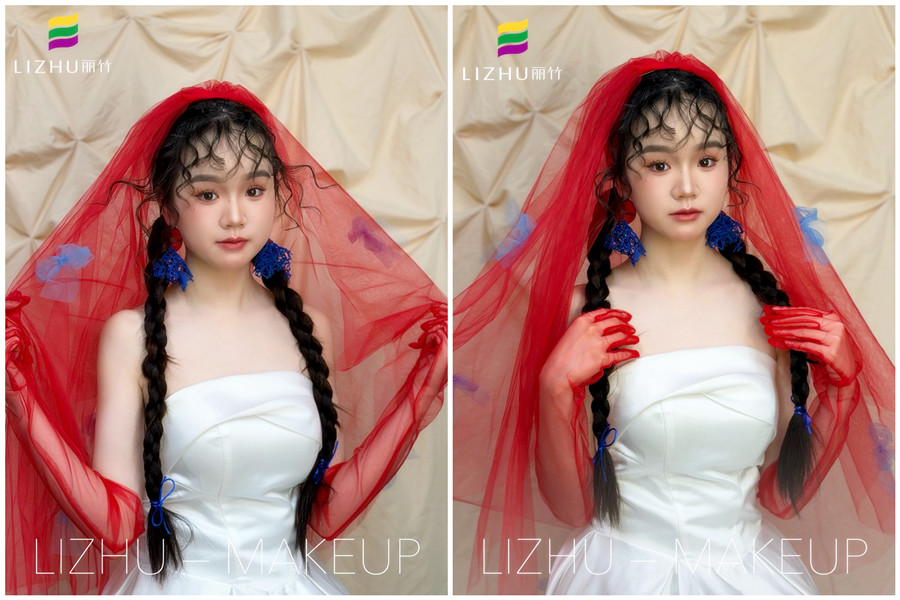 小眾新娘造型，廣西彩妝造型學(xué)校課堂作品