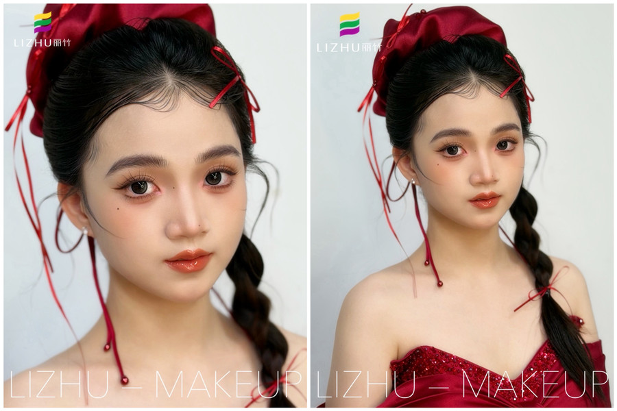 減齡辮子造型，廣西化妝高彩培訓(xùn)作品